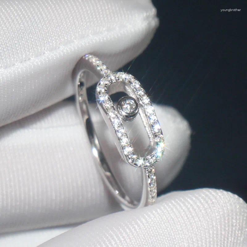 Cluster Rings Never Fade Super Shiny Women High Quality Zircon Ring Lucky Beads Wedding Band Bridal Jewelry Accessories