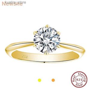 SANS CLUSTERS NEWSHE YLAUNE ROSE GOLD SOLID 925 SIGHT SIGHT SIRGE MARIAGE ENGAGEMENTS MISANITE RING POUR FEMMES SOLITAIRE 1.0CT D SSV1 L240402