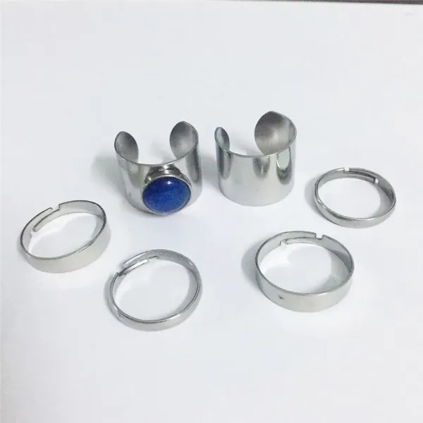 Anillos de racimo Bonito conjunto para mujeres Niñas Cadena simple Cola de dedo 2024 Bijoux Joyería Regalos Anillo Mujer Acero inoxidable