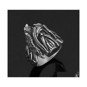 Clusterringen Noordse Amet Odin Huginn en Muninn Knoop roestvrijstalen ring met Valknut Rune cadeaubon Drop levering sieraden DH0MQ