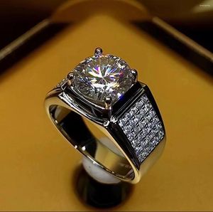 Cluster Ringen NY925 Imitatie Moissanite Diamond Ring Dominante Mannen Mannelijke En Vrouwelijke Lovers' Fabriek Directe Verkoop