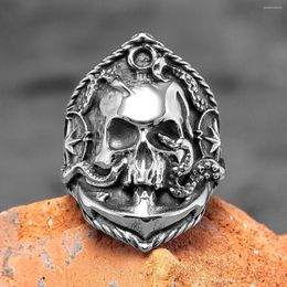 Clusterringen Octopus Pirate Water Ghost Skull Anchor roestvrijstalen heren Punk voor mannelijke vriendje sieraden creativiteit Gift Groothandel