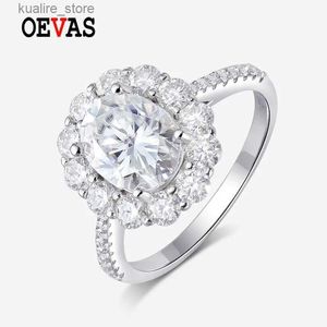 Clusterringen oevas% 925 Sterling zilver echte 3ct mullite geschikt voor dames sprankelende trouwringen huwelijksfeestje meisje geschenken voortreffelijke sieraden l240402