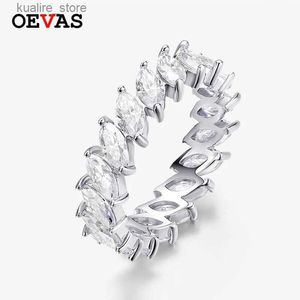 Clusterringen OEVAS % 925 sterling zilver Echte volledige Moissanite Pass Diamond Test sprankelende trouwringen van topkwaliteit voor vrouwen Fijne sieraden L240315