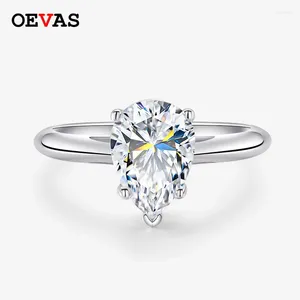 Cluster Ringen OEVAS Real 2 S Water Drop Moissanite Bruiloft Voor Vrouwen Top Kwaliteit 925 Sterling Zilver Engagement Fijne Sieraden