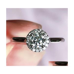 Clusterringen te koop ronde gesneden re￫le moissaniet ring maat 5 mm 0,5ct herstelbaar instelbaar voor vrouwen meisjes vriend cadeau verjaardag presen dhmef