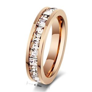 Cluster Ringen Een Rij Diamanten Ring Roestvrij Stalen Sieraden Vrouwen Verloving Voor Bruiloft Will En Sandy Mode Drop Levering Dhl1M