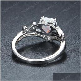 Cluster Anneaux Opal Diamond Ring Heart Love Rings Luxury Designer Bijoux Femmes Engagement de mariage Fashion Jewerly Gift Drop Livrot DHB2L