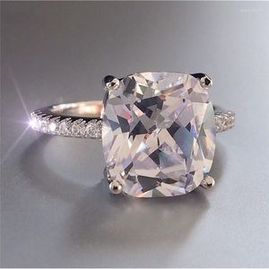 Cluster ringen originele kussen geslepen diamant echt 925 sterling zilveren ringvinger voor vrouwen sieraden luxe bruiloft verloving gepersonaliseerd