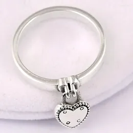 Cluster Ringen Originele Hartvormige Slot Liefde Hart Voor Vrouwen 925 Sterling Zilveren Ring Gift Vanlentine's Day Sieraden