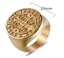 Anillos de racimo Oulai777 Acero inoxidable Big Gold 2021 Anillo de letra de caballero masculino completo Signetring Hombres Punk Amigo Joyería de moda 7852078