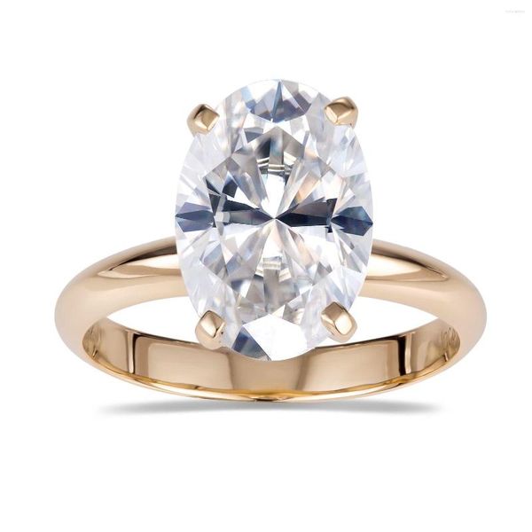 Anillos de racimo Oval Lab Growm Diamond Ring 1.5ct D VS 18K Gold Jewelry Engament Wedding