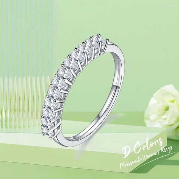 Cluster Anneaux Ovale Shape S925 STERLING S COLOR FULL MISSANITE RING Classic Fashion Fashion High Quality Design Fomen Women Bridal