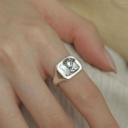 Cluster ringen Panjbj zilveren kleur roze ring voor vrouwen meisje onderdeel cadeau bloem Koreaanse mode sieraden drop groothandel