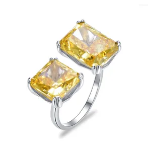 Bagues de cluster Panqdiy Bijoux à la mode de haute qualité S925 Sterling Silver Gemstone Bague de mariage réglable Diamant pour femmes
