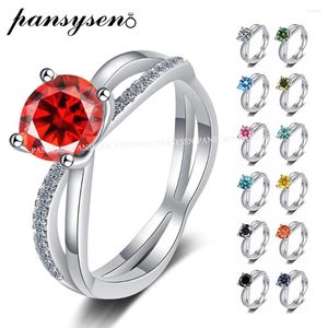 Cluster Ringen PANSYSEN GRA Gecertificeerd 1CT Echte Moissanite Ring Voor Vrouw 925 Sliver Engagement Promise Wedding Band Fijne Sieraden Drop