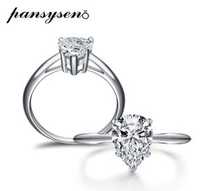Clusterringen pansysen perenvorm 7x10mm diamant bruiloft verlovingsring puur zilver 925 sieraden paar voor vrouwen mannen hele8988051