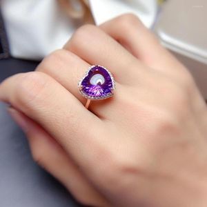 Cluster ringen feest geschenk super goede kleur amethist ring 925 sterling zilveren fijne sieraden natuurlijk en echt