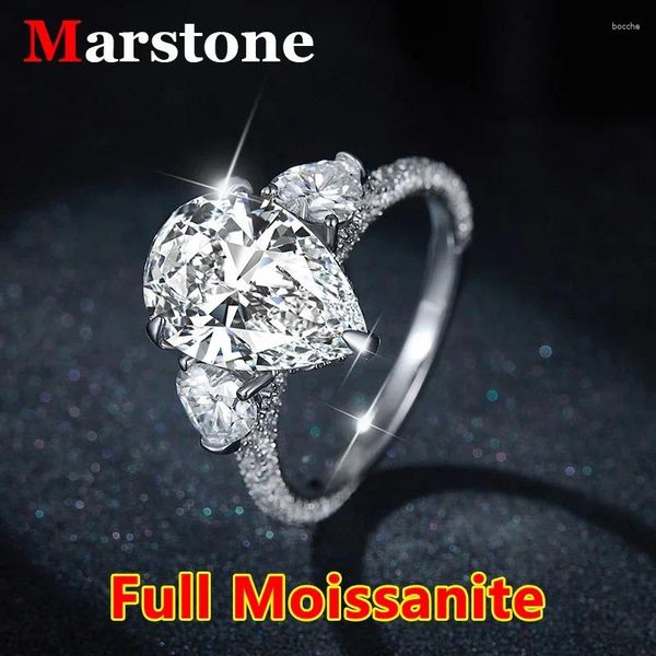 Cluster anneaux poire PEUL MISSANITE DIAMOND LUXE LURME MINGE MARING 925 STERLING Silver 18K Gold White Top Quality for Women 2024