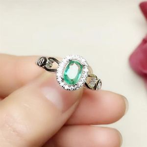 Clusterringen per sieraden Natuurlijke echte saffier of robijn Smaragd Ring 0 6ct Edelsteen 925 Sterling Zilver Fijn T204151342O