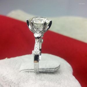 Bagues de grappe parfaites 3Ct diamant femmes bague en platine massif 950 fiançailles pour bijoux de mariée romantiques
