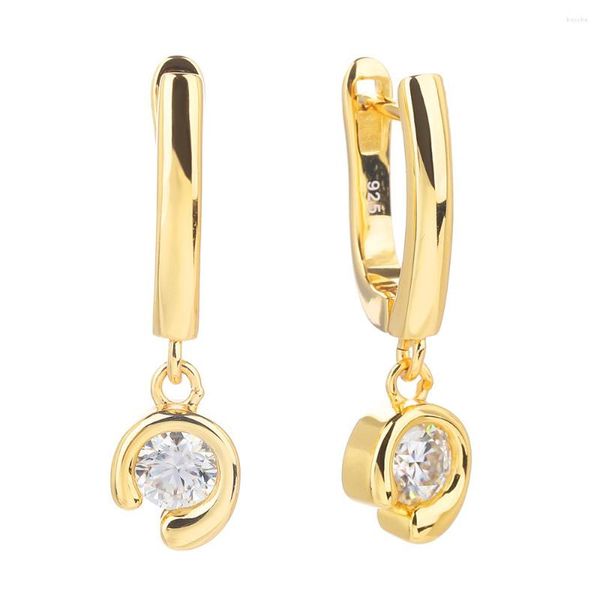 Cluster Rings Poulisa 5MM Round Cut Moissanite S925 Boucles d'oreilles Hoop Drop 18K Gold Plated 925 Sterling Silver Drops Dangle Ear Boucle d'oreille Mossan