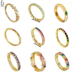 Cluster anneaux premium couleur cz taille 6/7/8 Luxury Gold Fashion Wedding Engagement For Women Party Trend Jewelry Couple Cadeaux