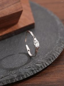 Cluster anneaux Produit sterling 925 argent pour hommes et femmes incrustés avec un design d'ouverture de zircon transparent simple sweet style