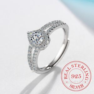 Clusterringen beloven 925 Sterling Silver Classic Wedding Ring Cubic Zirconia voor vrouwen bruidsmeisje sieraden geschenken charmes prinses Bijoux