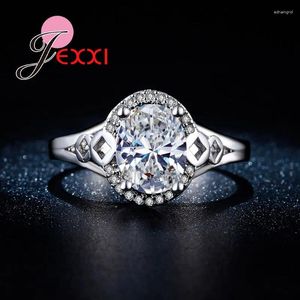 Cluster ringen promotie Wedding Silver Ring Love Crystal Party for Women Wholesale Gift Fashion Sieraden Accessoires