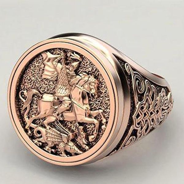 Bagues de grappe Punk délicat guerrier Dragon hommes bague bijoux Vintage Rome soldat militaire chevalière motard pour hommes fête Unique