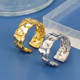 Cluster anneaux punk bosse irrégulière facette argentée couleur métal pour femmes fashion ajustable ouverte bijoux bijoux cadeaux 2024 tendance