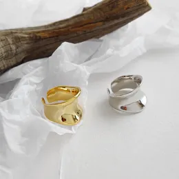 Anillos de racimo Punk Irregular Metal Oro Plata Color Suave Apertura Gran Dedo ancho para mujeres Hombres Estudiantes Joyería de moda 2023