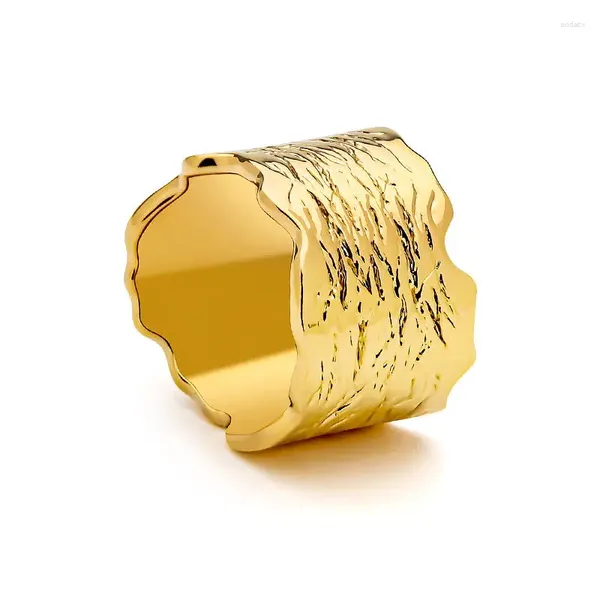 Cluster anneaux punk large anneau pour femmes gold couleur rock texture de mode bijoux de mode simple bureau dropship en gros OEM