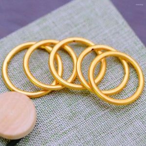 Cluster Rings Pure 999 24K Yellow Gold Ring Hommes Femmes 3D Lucky Circle Band Us 4-11 Toutes les tailles