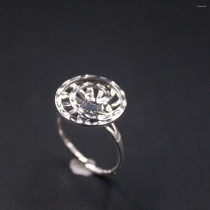 Clusterringen Pure Platinum 950 Band Women's Lucky Circle Wedding Ring Maat 7.5 Sieradencadeau
