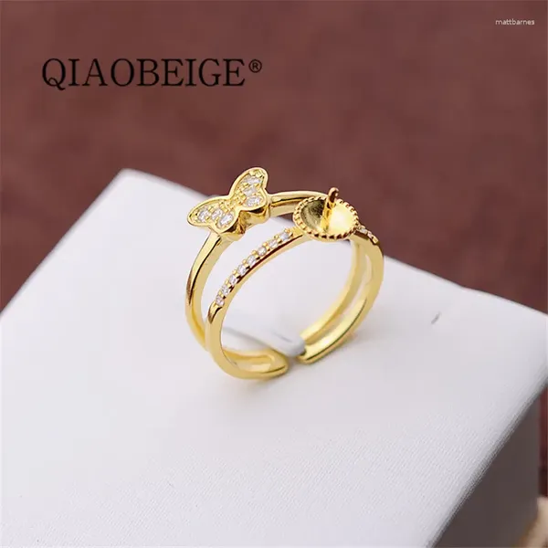 Cluster anneaux Qiaobeige ajusté à 925 argent sterling pour femmes avec des accessoires de mateaux à anneaux postaux pour le bricolage pour le bricolage