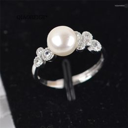 Anillos de racimo QIAOBEIGE DIY montajes de perlas anillo hecho a mano accesorio No S925 plata esterlina dedo materia prima regalo para mujeres