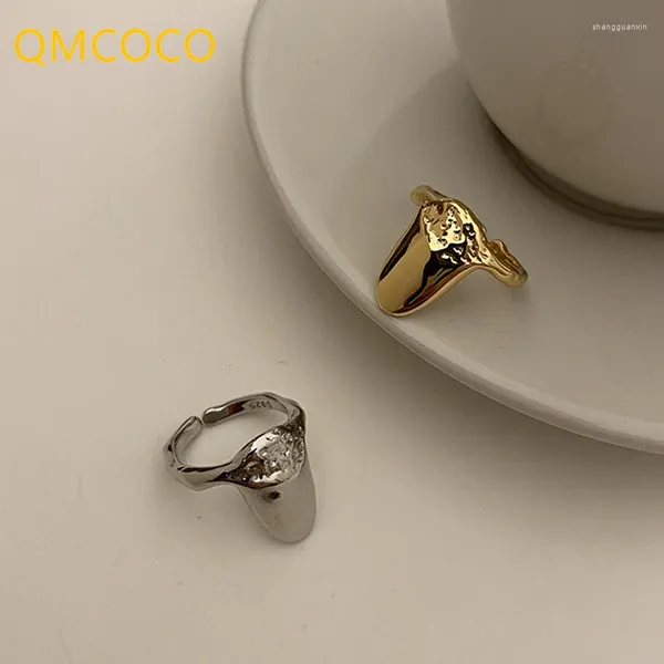 Cluster anneaux QMCOCO 2024 Fashion Creative Chic Fingernail Ring Delicit ACCESSOIRES FEMMES FEMMES ALIGNABLE COLOR Silver Couleur Finger