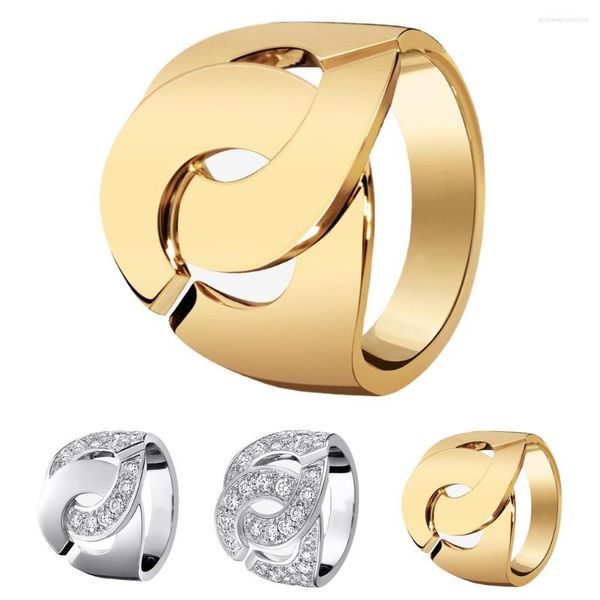 Anillos de racimo R16 Esposas Anillo de diamante completo 925 Chapado en plata 18K Oro Diseñador de lujo francés Joyería Pareja Regalo al por mayor