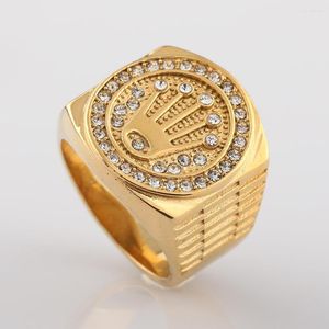 Cluster Ringen Rapper Heren Roestvrij Staal Brede Hip Hop Ring Statement Vergulde Kroon Partij Sieraden Accessoires Verjaardagscadeau