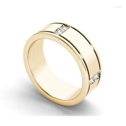 Bagues De Grappe Réel 14K Or Jaune FL Bague En Diamant Pour Hommes Femmes Fine Anillos De Bizuteria Bijoux De Mariage Mâle Boîte De Pierres Précieuses