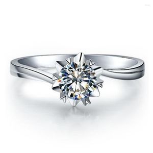 Cluster ringen echte 18K waardevolle sieraden ring 1 D Moissanite Diamond Snowflake Engagement wit goud AU750 vrouwelijk