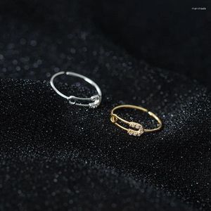 Cluster Ringen Echte 925 Sterling Zilveren Fijne Sieraden Charms Paperclip Pin Opening Verstelbare Vinger Voor Vrouwen Gift