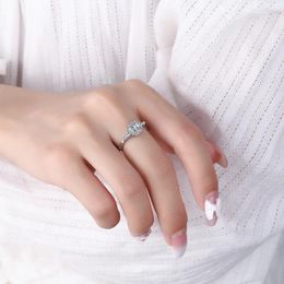 Cluster Ringen Echt 925 Sterling Zilver VS1 Moissanite Voor Vrouwen Anillos De Bruiloft Bizuteria Diamanten Sieraden Anel Doos