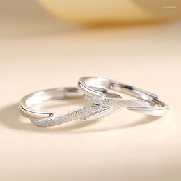 Cluster ringen echt gecertificeerd sterling 925 zilveren paar voor liefhebbers mannen en vrouwen origineel ontwerp consistente sieraden cadeau