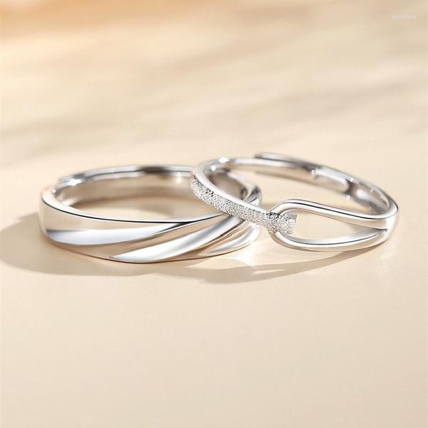 Anillos de racimo Real Certificado Sterling 925 Pareja de plata para amantes Hombres y mujeres Diseño original Rupert's Tears Regalo de joyería