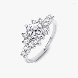 Cluster Ringen Real Moissanite Voor Vrouwen 925 Sterling Zilver 18K Wit Vergulde Engagement Wedding Band Bridel Sieraden