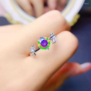 Clusterringen Echte Moissanite Ring 1CT Diamond Lotus Zon Flower For Women Men Gift Sterling Silver Wedding Sieraden