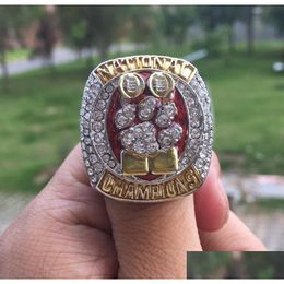 Anillos de racimo Real Po Clemson Tigers Final NCAA Campeonato Nacional Anillo Fan Hombres Regalo Venta al por mayor Gota 2023 Recuerdo Entrega de gota Judío Dhfrs